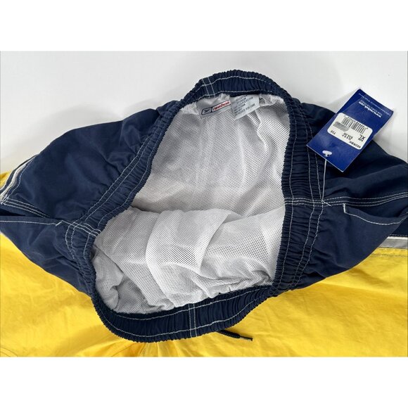 Reebok Mens Swim Trunks Shorts XL Blue Yellow Colorblock Pockets Mesh Lined NEW - Picture 3 of 10